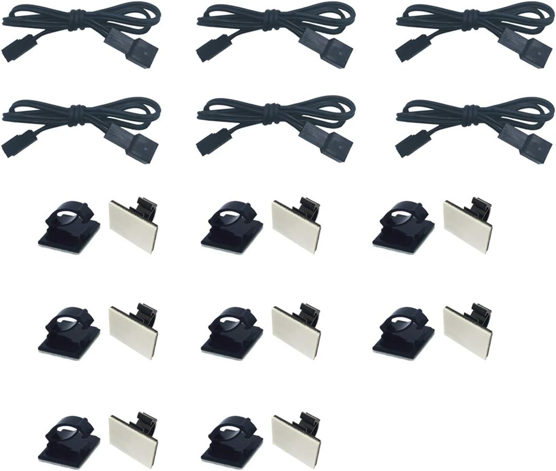 Litever 12 Inches Extension Cable 22 awg, Male to Female, ONLY for Litever Under Cabinet Lighting Kit LL-013 Series. 16 Cable Tiers Included (6-Pack-12 Inches)