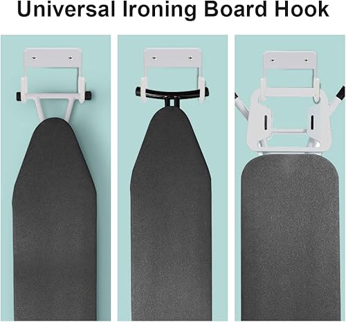 Miniatura 5 de Soporte para tabla de planchar, soporte para tabla de planchar, organizador de pared para lavanderías, estante de almacenamiento, colgador de