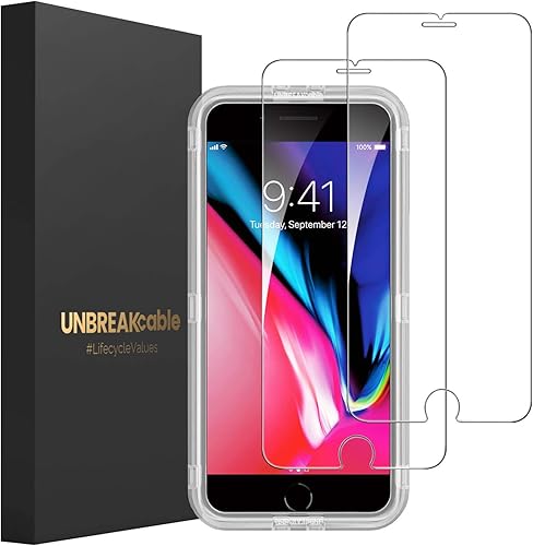 UNBREAKcable  2-Pezzi  Pellicola Vetro Temperato iPhone Plus 7 Plus Durezza  Vetro Temprato Premium Doppia Difesa Serie per iPhone Plus 7 Plus - Anti-graffio  Anti-Impronta 