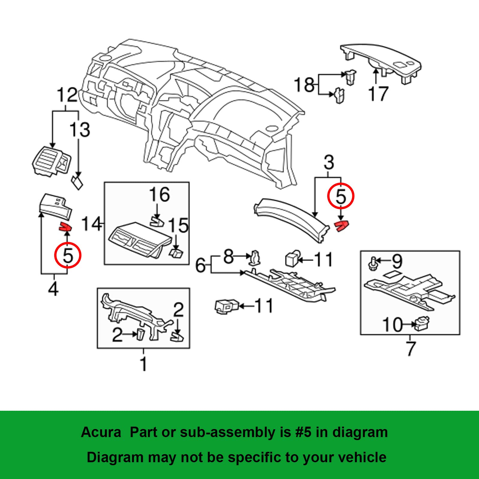Auto Trim Clips 90666-SDA-A01 / 90666SDAA01 Snap Clips 10 Stuks Zwart