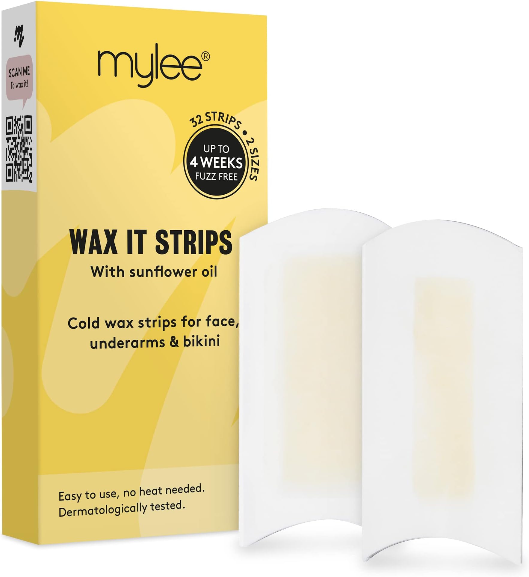 Wax It Cold Wax Strips For Easy and Natural Hair Removal – 32 Cold Strips - Perfect for Face, Body, Legs, Armpit, and Bikini, Body Epilator Strips, Suitable for Men and Women, All Skin Types