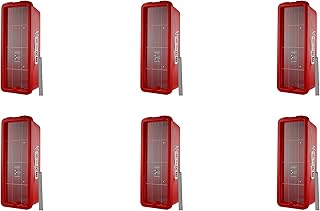 6 Pack! Red Surface-Mounted Fire Extinguisher Cabinet with Breaker Bar Attachment for 10 lb. Fire Extinguisher Box Outdoor Fire Cabinet Mounted Extinguisher Cabinet Fire Extinguisher Cover