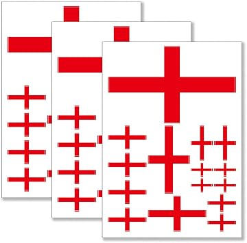 QQSD England Flag Sticker English Decal in Multiple Sizes, 3 Pack, 11.7 x 8.3 Inches