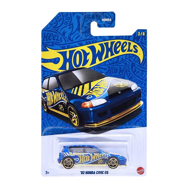 Image of Hot Wheels 55th Anniversary 92 Honda Civic EG for 3 Years & Above 2 /6 (Blue /Gold)