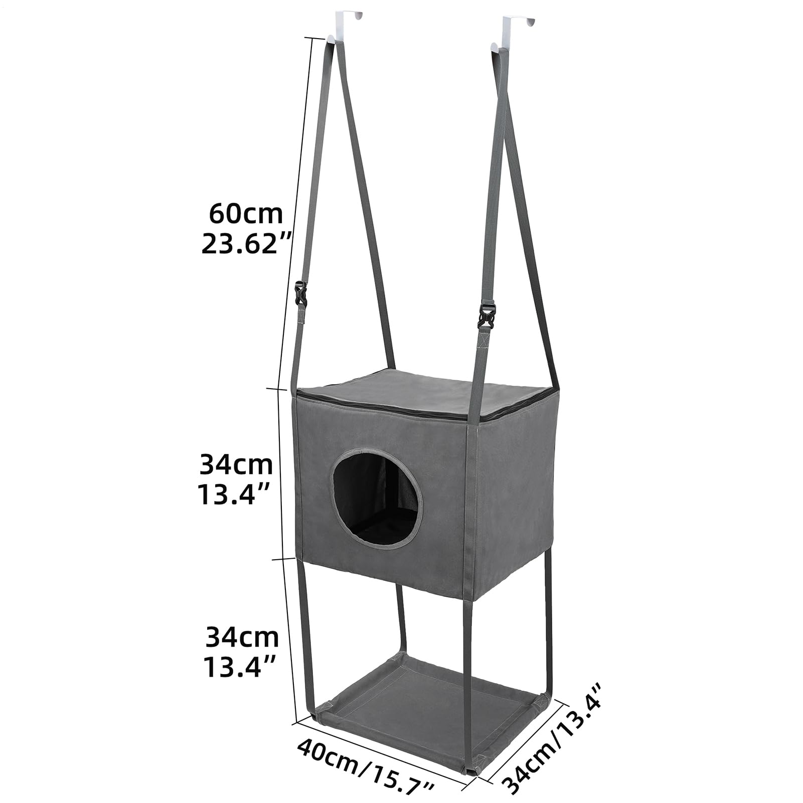 Mensola per finestra per gatti - in metallo PVC poliestere in | tessuto a rete traspirante, piattaforma di riposo montata su finestra, struttura portante | per interni