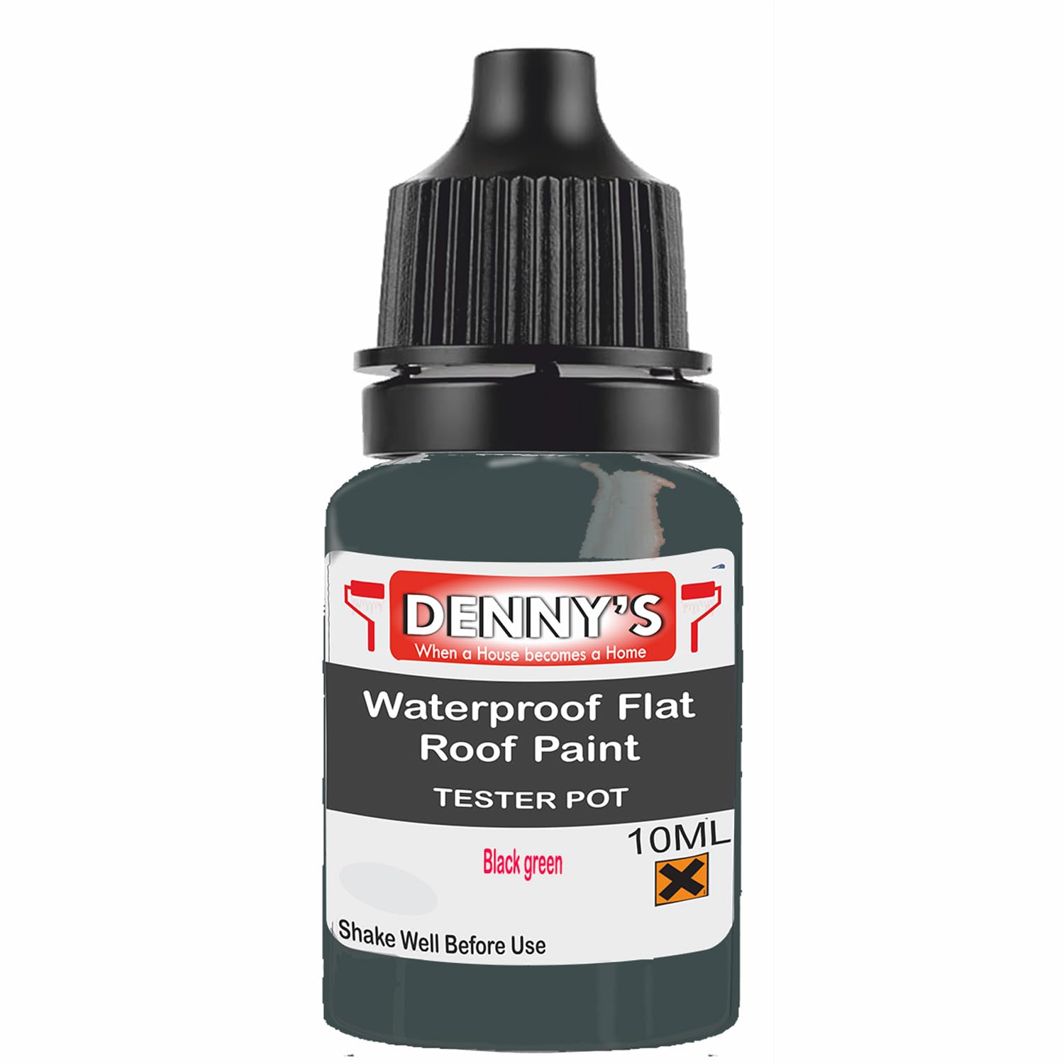 SCOOBYS PAINTS BACK IN THE MIX Chlorinated Rubber Flat Roof Paint – Waterproof Roof Sealer & Leak Repair Coating, Quick Drying, High Adhesion (Black green, 10ML Tester Bottle)