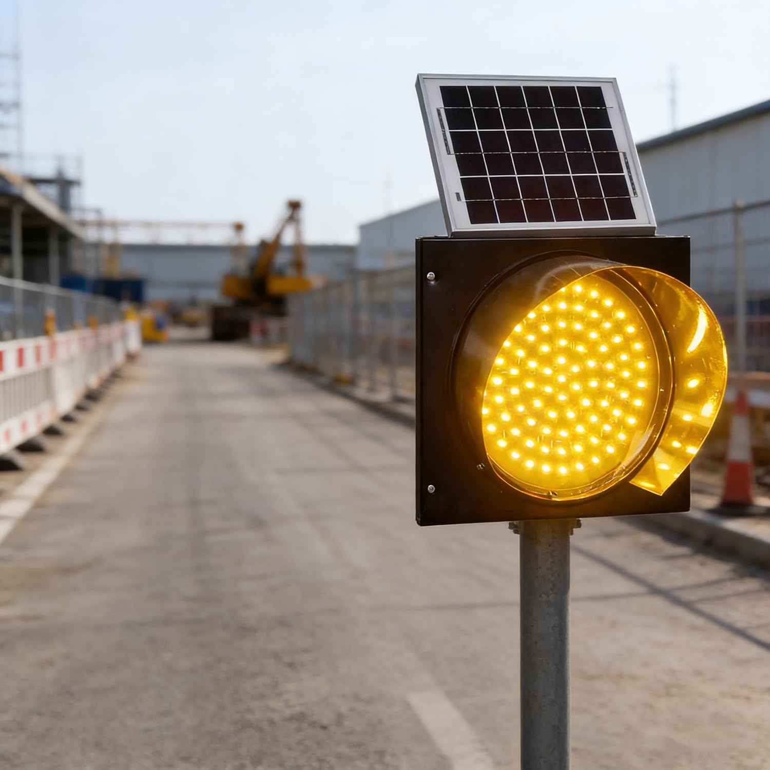 Luces Intermitentes LED de señalización Vial, Luces solares con 95 LED de Alta Intensidad, Luces Rojas y Amarillas alimentadas por energía Solar para Carreteras y áreas d