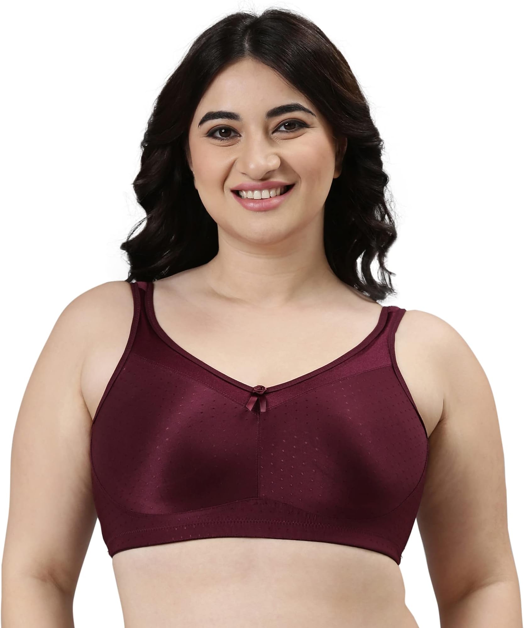 Enamor Women's Everyday Fashion Bra - Full Support, Non-Padded, Non-Wired, Full-Coverage, Mesh Panels with Super Lift and Jiggle Control