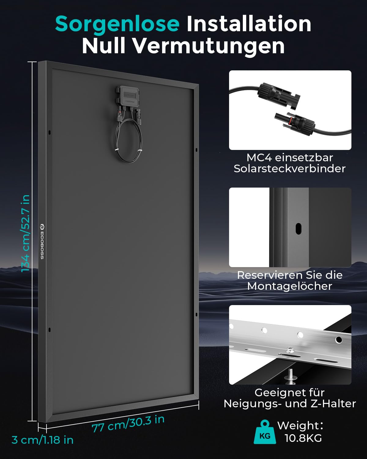 400Watt Solarpanel,2×200W 12V N-Type Solarmodul