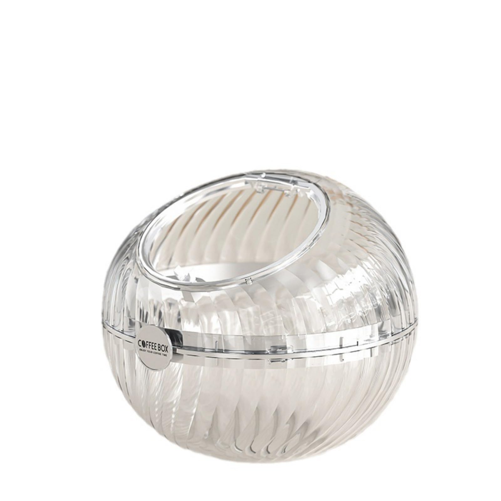 Large Capacity Coffee pods Storage Container, Spherical Coffee Pod Holder for All Coffee Pods and Capsules, Premium Capsule Organiser for Coffee, Candies, Cookie and Chocolates(Silver)