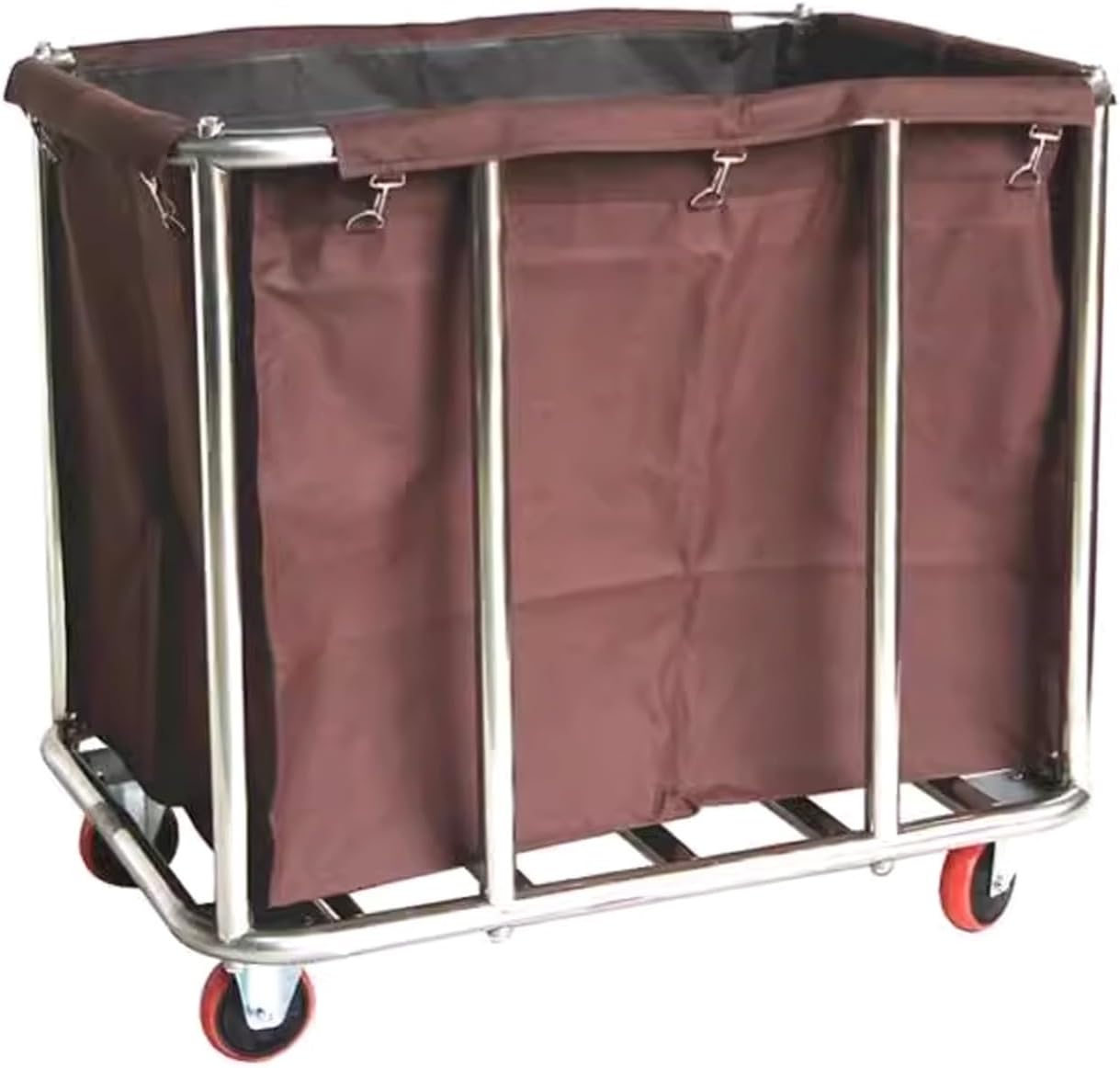 Stainless Steel Laundry Trolley with Lockable Wheels Laundry Baskets