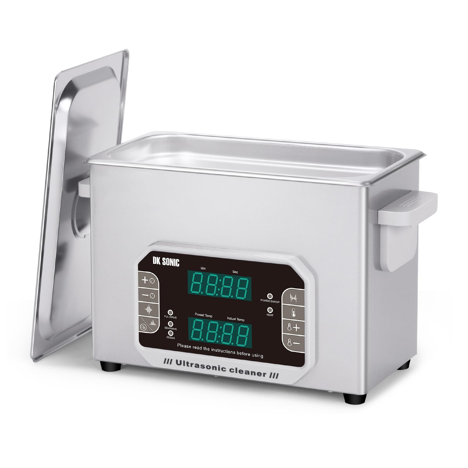 DK SONIC Professional Ultrasonic Cleaner 4L,120W Precision Ultrasonic Jewelry Cleaner with Timer,Heater&Touch Control, Multi-Application for Glasses,Chains,Watches (Include Basket)