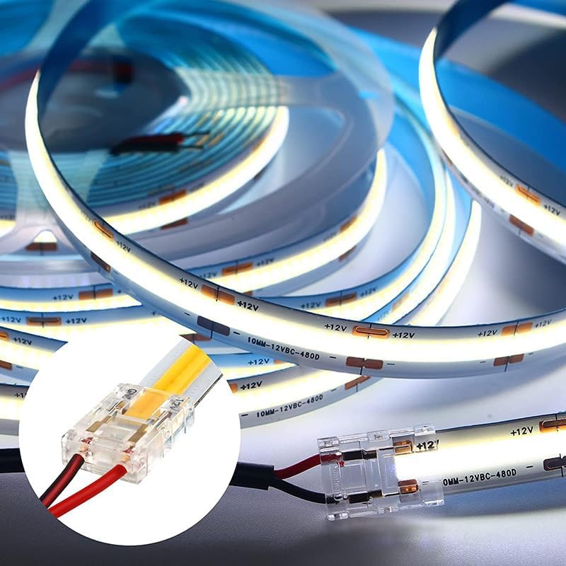 COB LED Connectors 5 8 10mm Connection Solderless For CCT FCOB RGB LED Strip Lights 2 3 4 Pin Connector Strip to Strip With Wire - (Color: OA3P-8-2, Package: 30PCS)