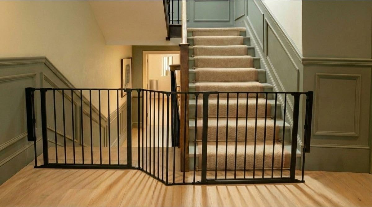 Safetots Two Door Multi Panel Stair Gate, Black, Up to 174cm — image 1