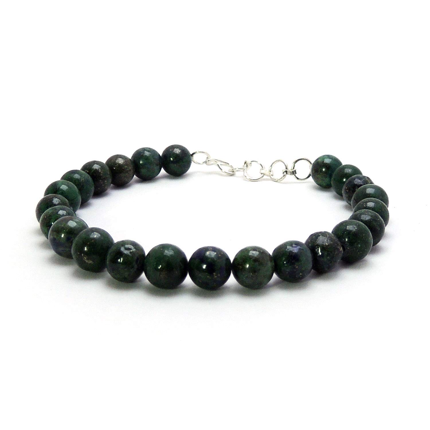 SATYAMANI Natural Non Stretchable Shattuckite 8 mm Hook Bracelet