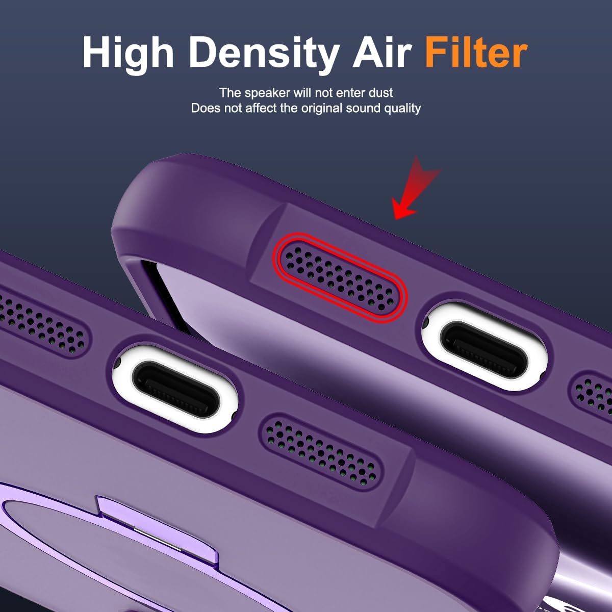 Compatible with iPhone 13 Case & iPhone 14 Case with Invisible Magnetic O-Ring Stand Translucent Phone Cases for 13 & 14 6.1" [Compatible with Mag-Safe][Great Grip Feeling], Purple - Image 8