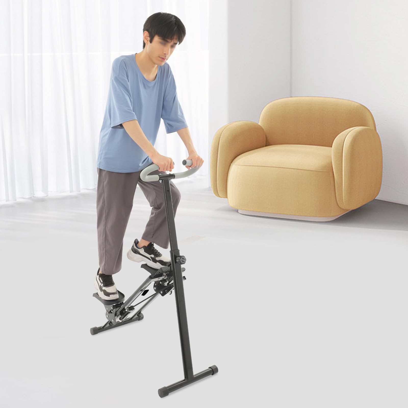 Stair Stepper - Attrezzatura per il fitness, per la casa, pieghevole, portata di 100 kg, 3 livelli, pedali e display regolabili, ideale per l'allenamento di tutto il corpo