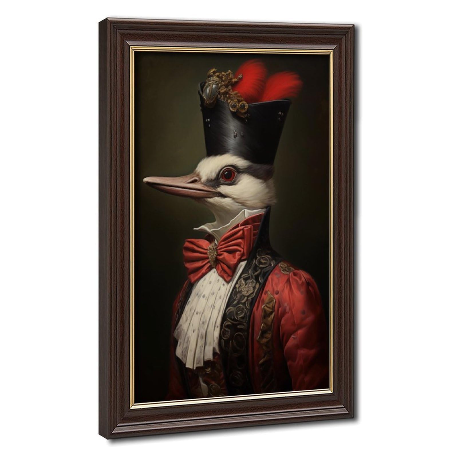Pyberon Mokume Gane Frame-Style The Woodpecker In Clothes Canvas Poster For Office Decor Gift