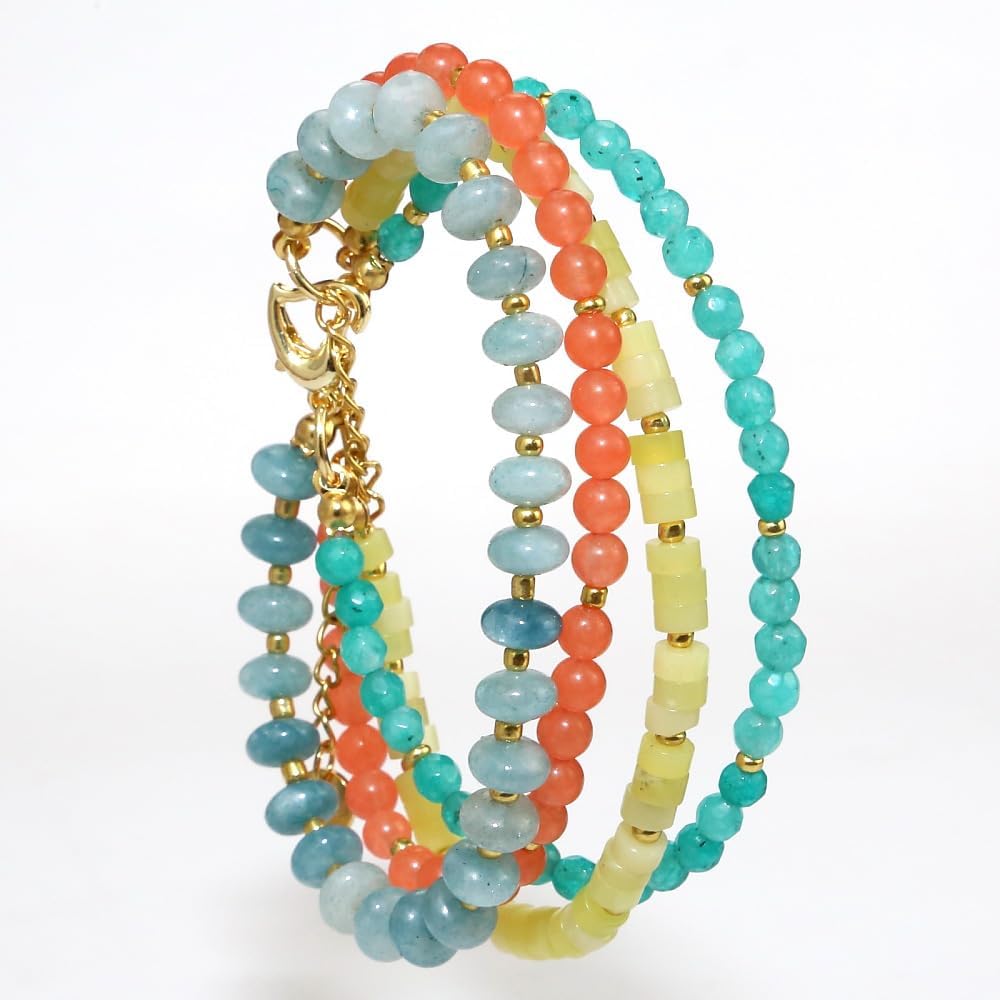 ZOSOJONA Boho Bracelets 4 Layered Natural Stone Agate Turquoise Crystals Beaded Bracelet for Women Teen Girls Birthday Jewelry Gifts - Image 6