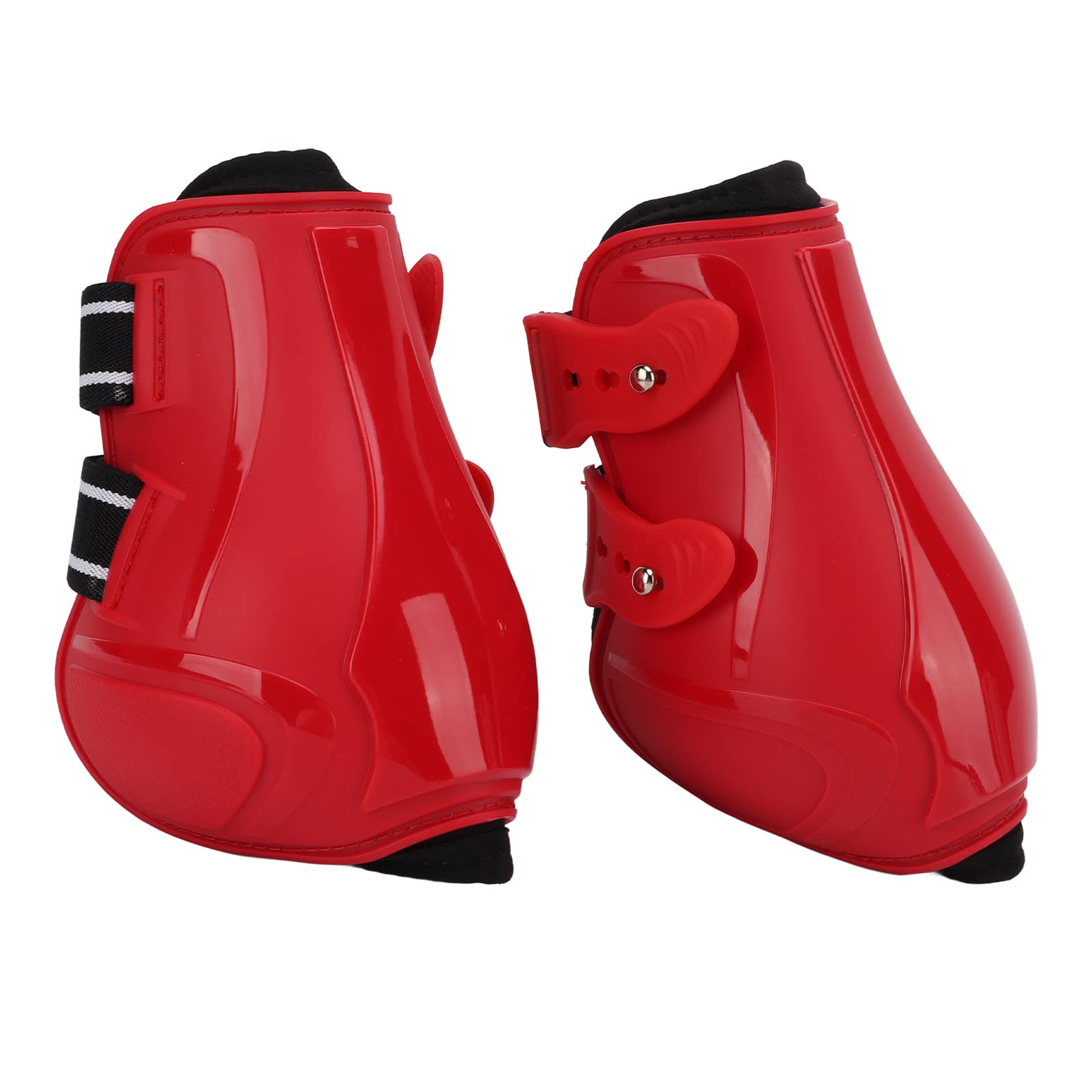 Red Horse Tendon Protective Boots Elastic Neoprene Hind Leg Guard Soft Lining Lightweight for Equestrian Sports (Red hind legs XL)