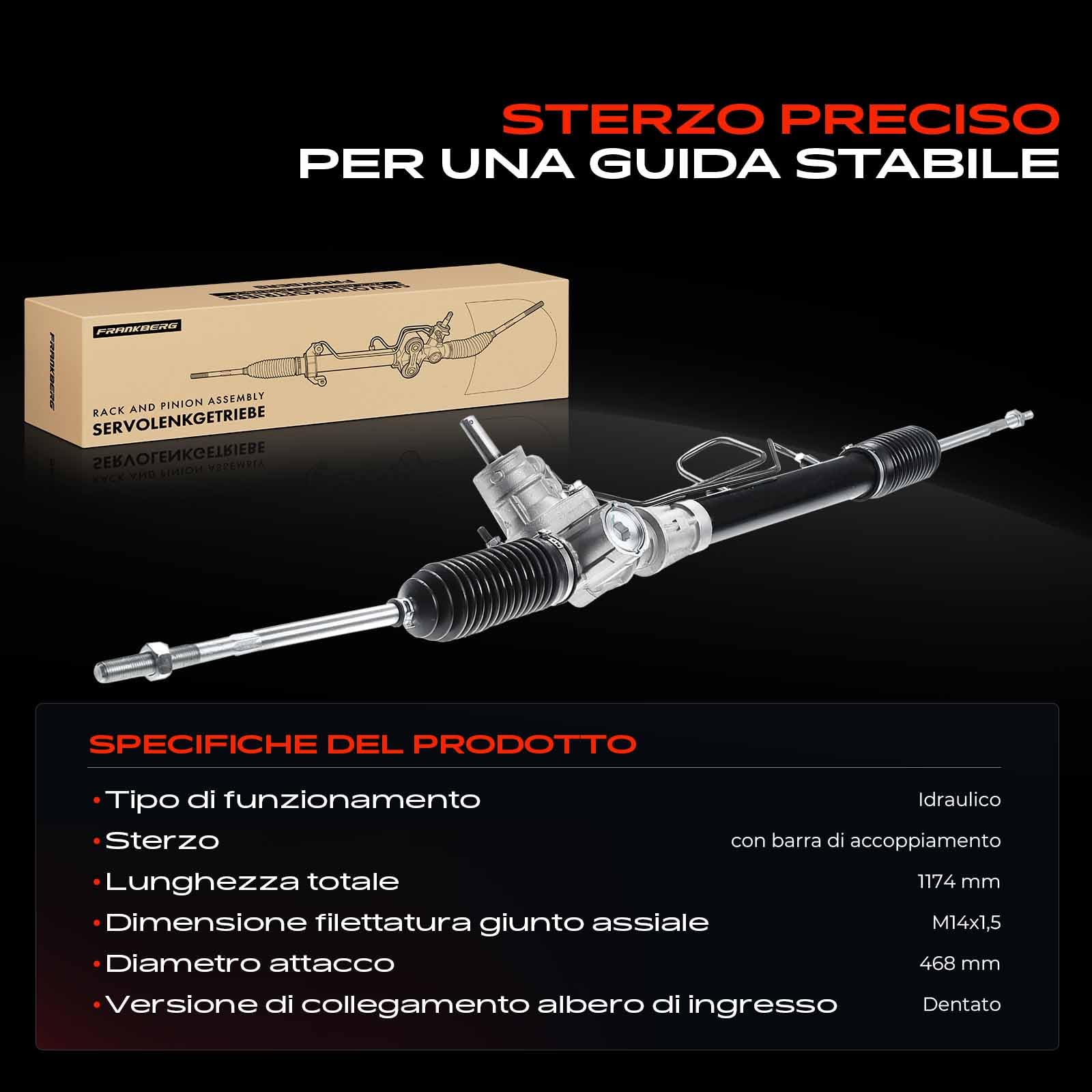 Frankberg Servosterzo scatola dello sterzo 8200033768 | idraulico per Guida a sinistra; Compatibile con: K.a.n.g.o.o Express FC0/1, Clio II BB CB, K.a.n.g.o.o KC0/1