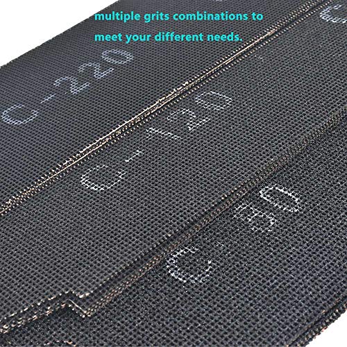 Scottchen Drywall Sanding Screen Mesh Sheet 4-3/16" X 11-1/4" Grit #80,120,220-18Pcs #TOP2