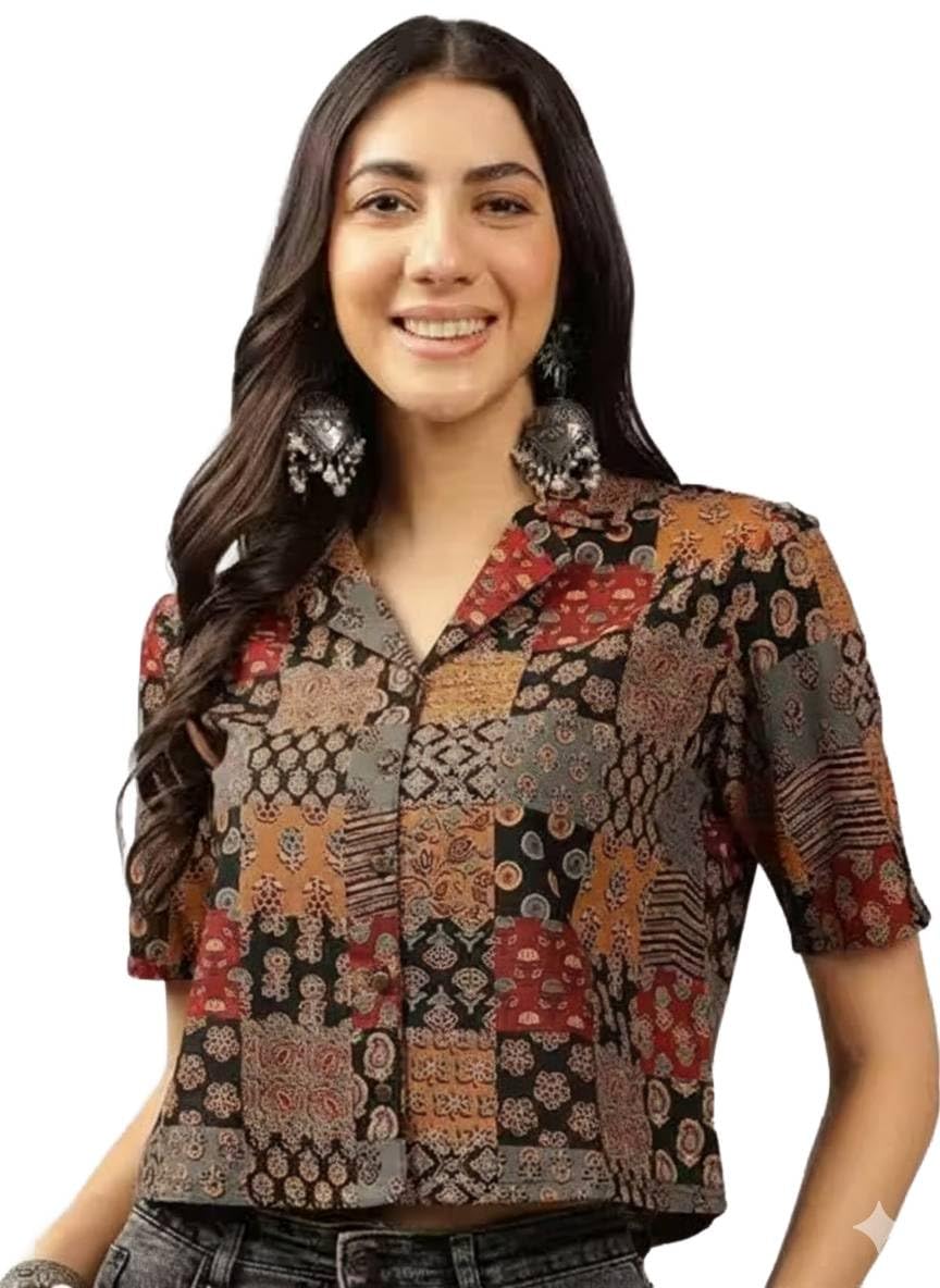 Women Oversized Rayon Printed Shirt | Stylish Casual Loose Fit Top-image-32