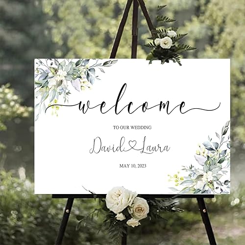 Miniatura 10 de Señal de bienvenida de la boda, signo de boda, Bienvenido a nuestra boda signo, tablero de la muestra de la boda, signos de la boda, signo al aire