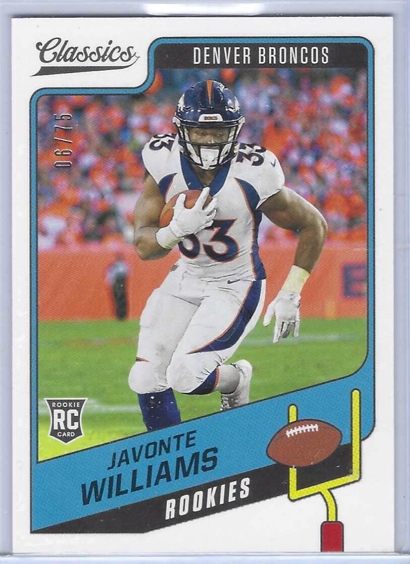 Javonte Williams 2021 Panini Classics Silver Rookie Rc #d 06/75 - Football Cards