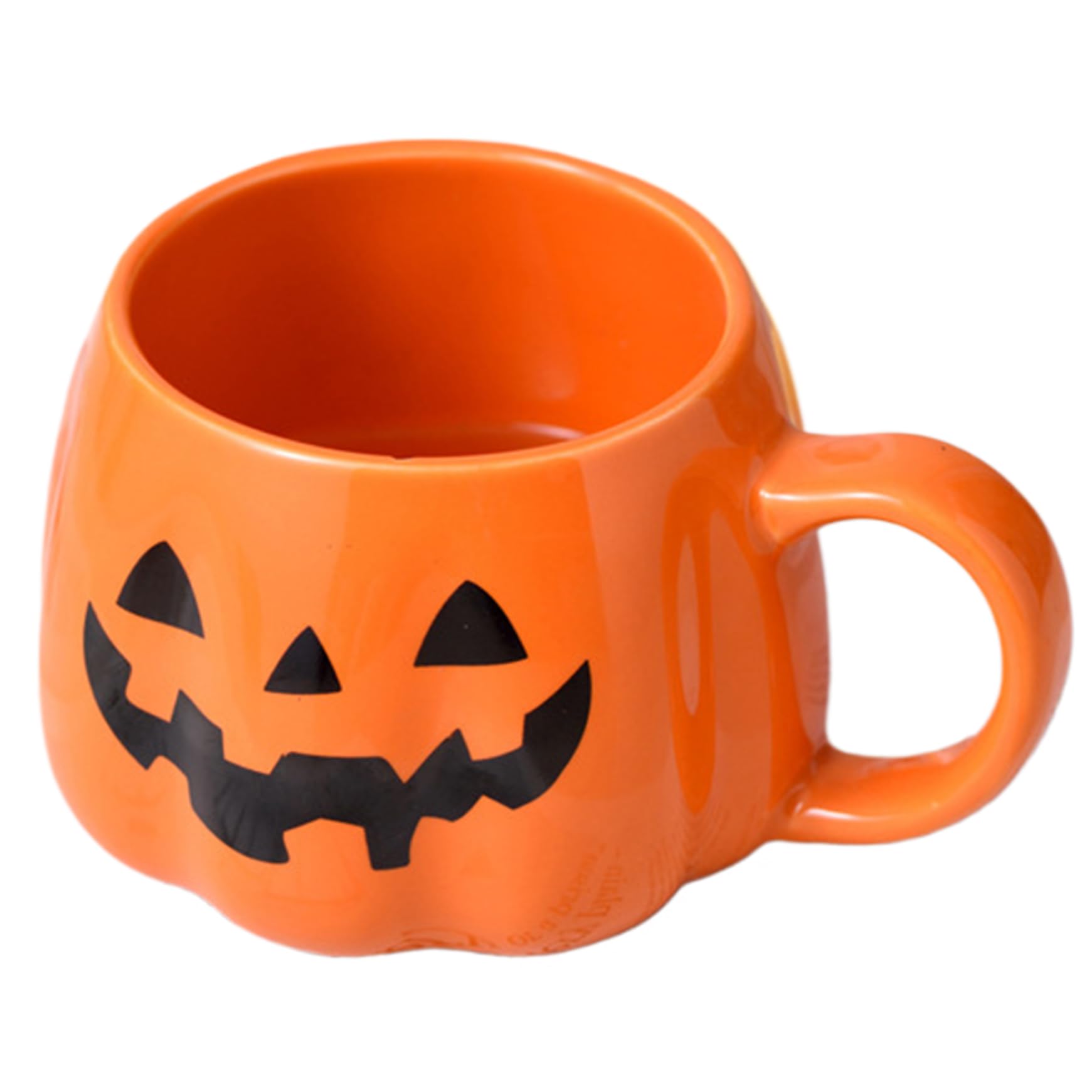Perodlly Halloween Mug 13.5oz Ceramic Pumpkin Mug, Happy Halloween Pattern Cute Smile Face Pumpkin Coffee Orange Coffee for Decoration..