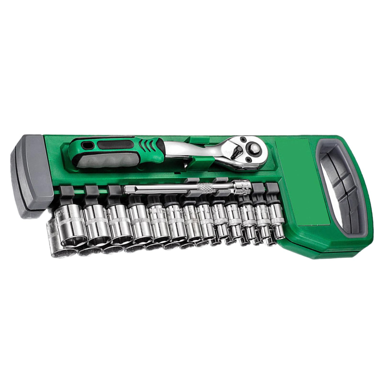 Msioytog Set B Practical Steel Multipurpose Ratcheting Wrench Complete With 12 Sockets Attachments Generic Compatibility For Tool Practical Adjustable Wrench For Machinery