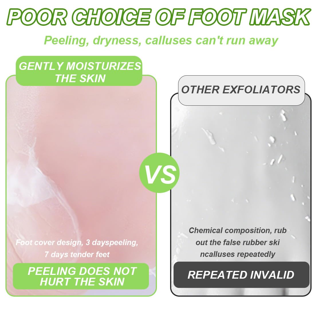 2 Paires Masque Pied, Peeling Pied, Masque Pieds Peeling Exfoliant, Callus Peeling Pieds, Masque Exfoliant Pied Pour Enlever Les Callosités, Aloe Vera