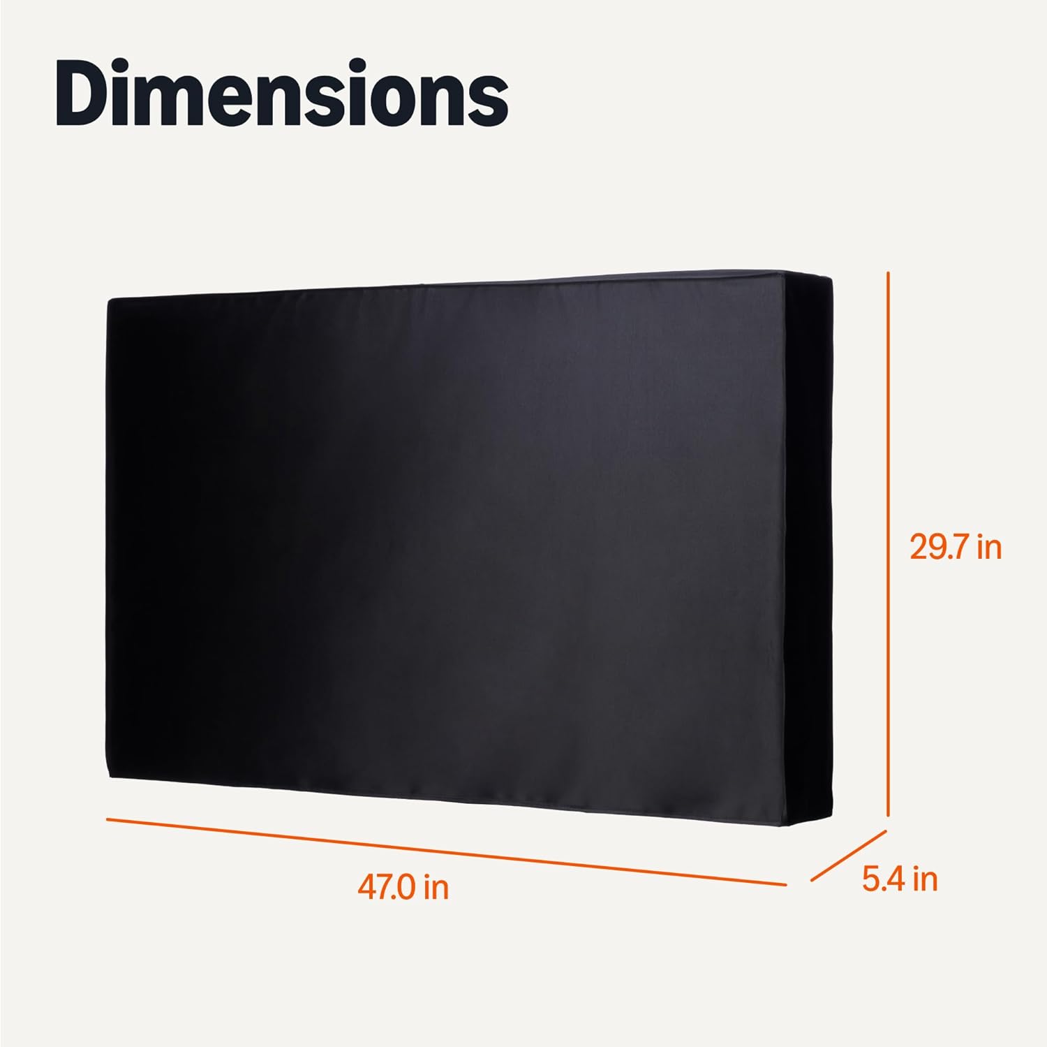 Amazon Basics Waterproof Outdoor TV Cover for 48" - 50" Flat Screen TVs, Fits up to 47"L x 29.7"H, Black