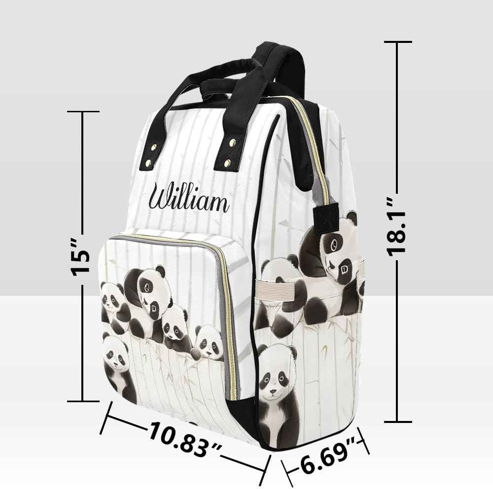 Personalized Animal Panda Diaper Bag Backpack with Name Custom Mommy Nursing Baby Bags Nappy Bag Travel Daypack for Woman Gifts