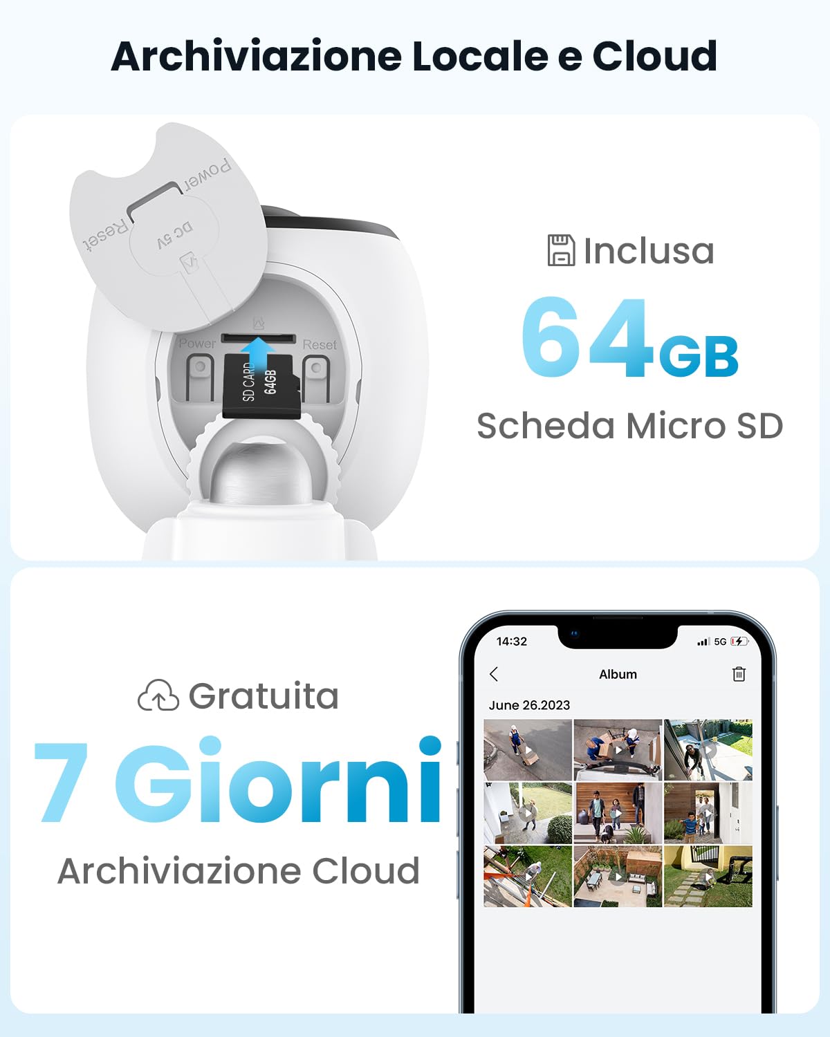 ieGeek 2K Telecamera Wi-Fi Esterno Senza Fili a Batteria, Videocamera Sorveglianza Interno WiFi con Rilevamento Umano PIR, Sirena, 3MP Visione Notturna a Colori, Audio a 2 Vie, SD/Cloud, IP65, 2 pz