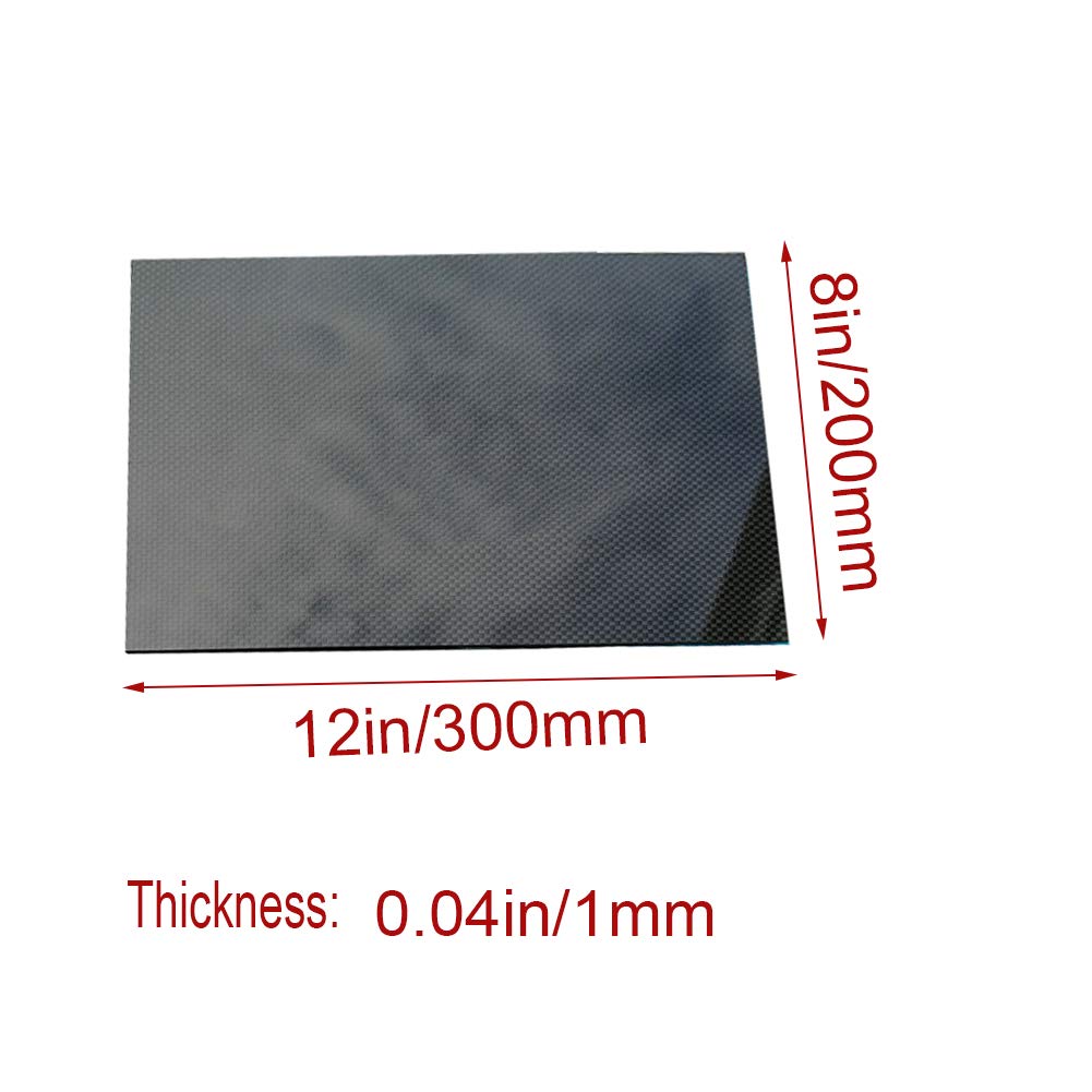 arkusz z włókna węglowego, Rama z laminatu o gładkiej powierzchni 3K połyskiem do modeli RC(200mm x 300mm x 1mm)