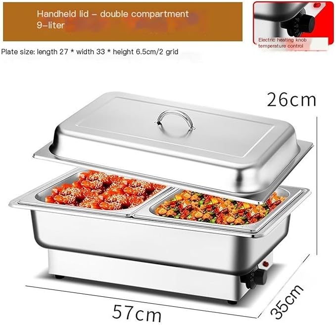 Hornillo Buffet con Control Táctil, 600W, Acero Inoxidable, Doble Celda miniatura 2