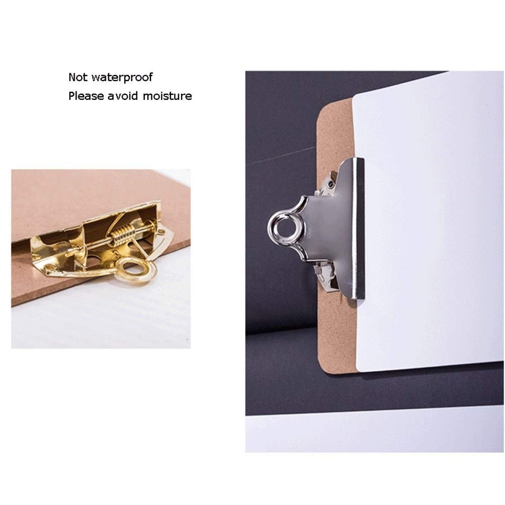 Zwischenablage für Bürobedarf 3 Hartfaserplatten-Zwischenablagen for Unterricht und Büro, Low Profile Clip, 3 Zwischenablagen Haltbarer Clip mit niedrigem Profil (Color : Silver, Größe : A4)