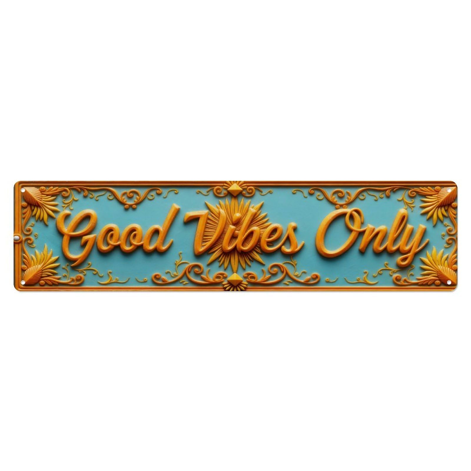 Good Vibes Only Pattern Metal Tin Sign Plaque