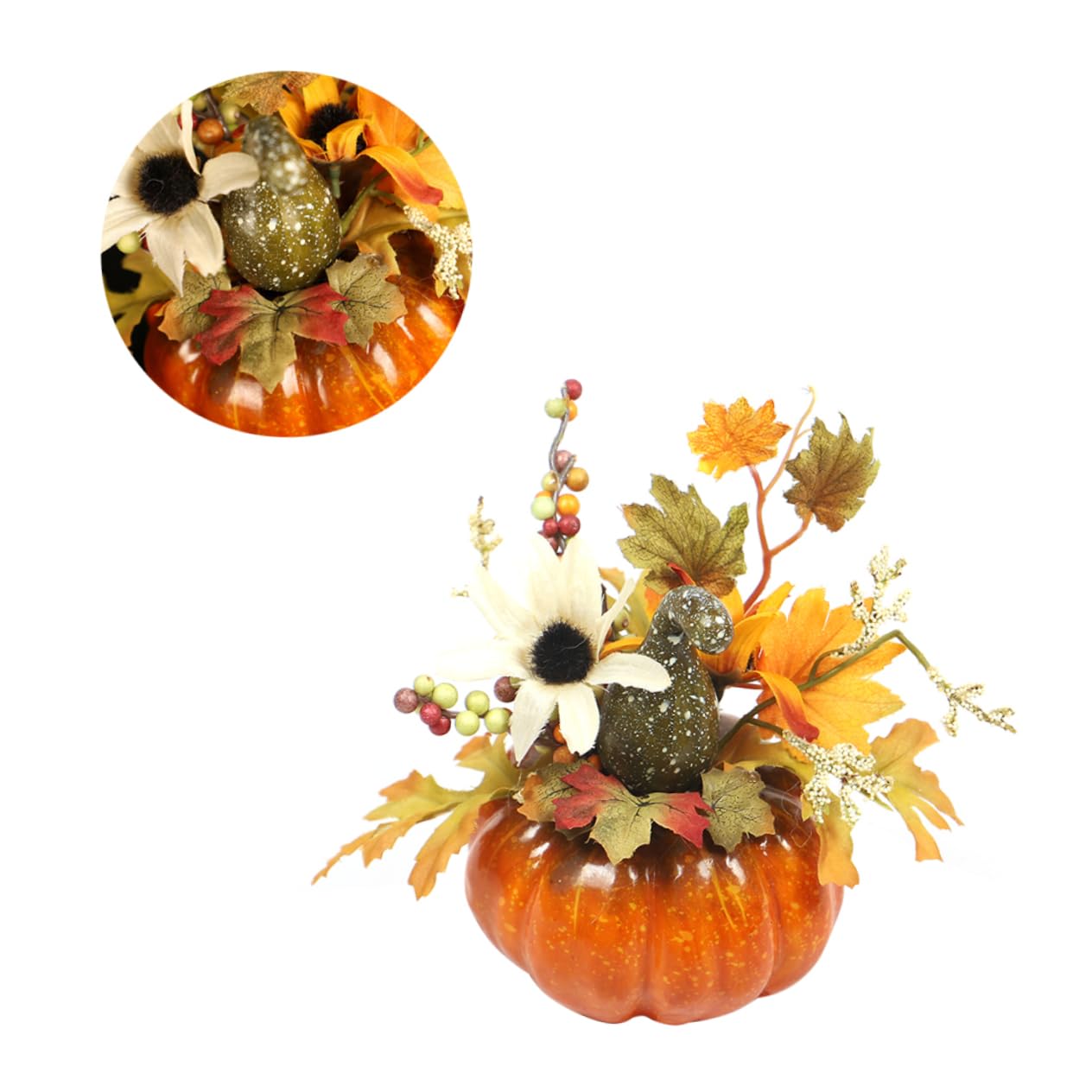 OUNONA 5 STK künstliche Pflanzen im freien Thanksgiving-Tische Mittelstücke Halloween Dekoration Halloween-Dekoration Wohnkultur Pflanzendekor Kürbis-Ahornblatt- Kürbisse