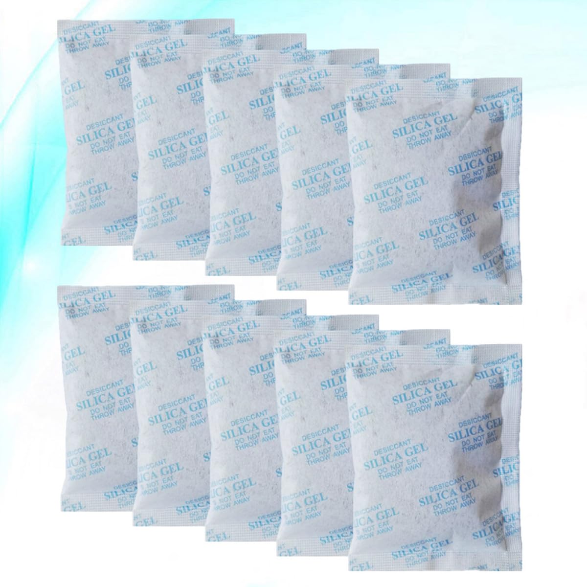 Wiederaufladbare Trockenbeutel 50 Stück 50g aus Vliesstoff | Mineralbasis, Blau, für Schublade und Kleiderschrank, zur Feuchtigkeits und Rostminderung