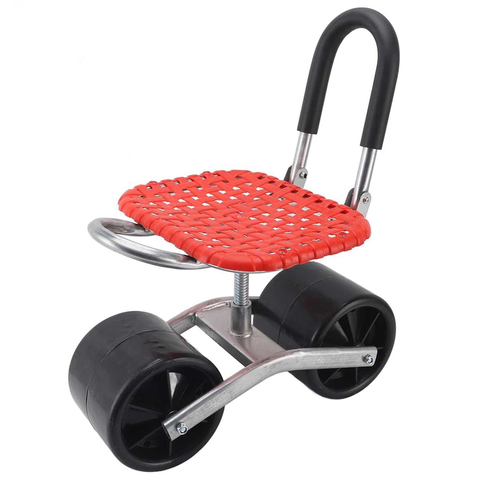 Tabouret de jardin sur roulettes - Charge maximale : 130 kg - Siège de jardin rotatif à 360 ° - Larges pneus en caoutchouc - Pour le jardinage, l'atelier