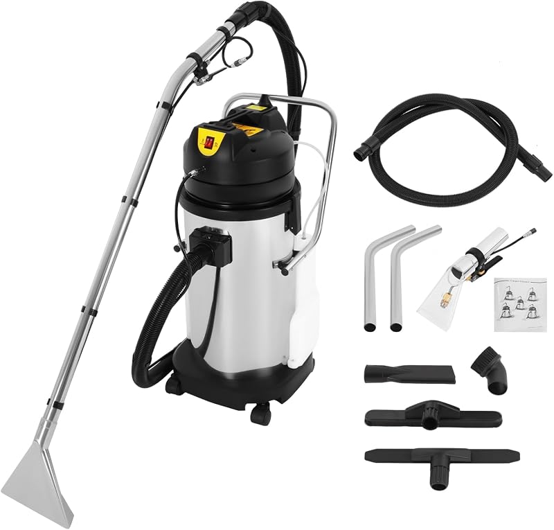 40L Carpet Cleaning Machine 3 in 1 Spraying Floor Brush Cleaner Extractor | 110V Commercial Upholstery Cleaner Machine, Stainless Steel Upholstery & Carpet Cleaner for Home, Hotel, Office