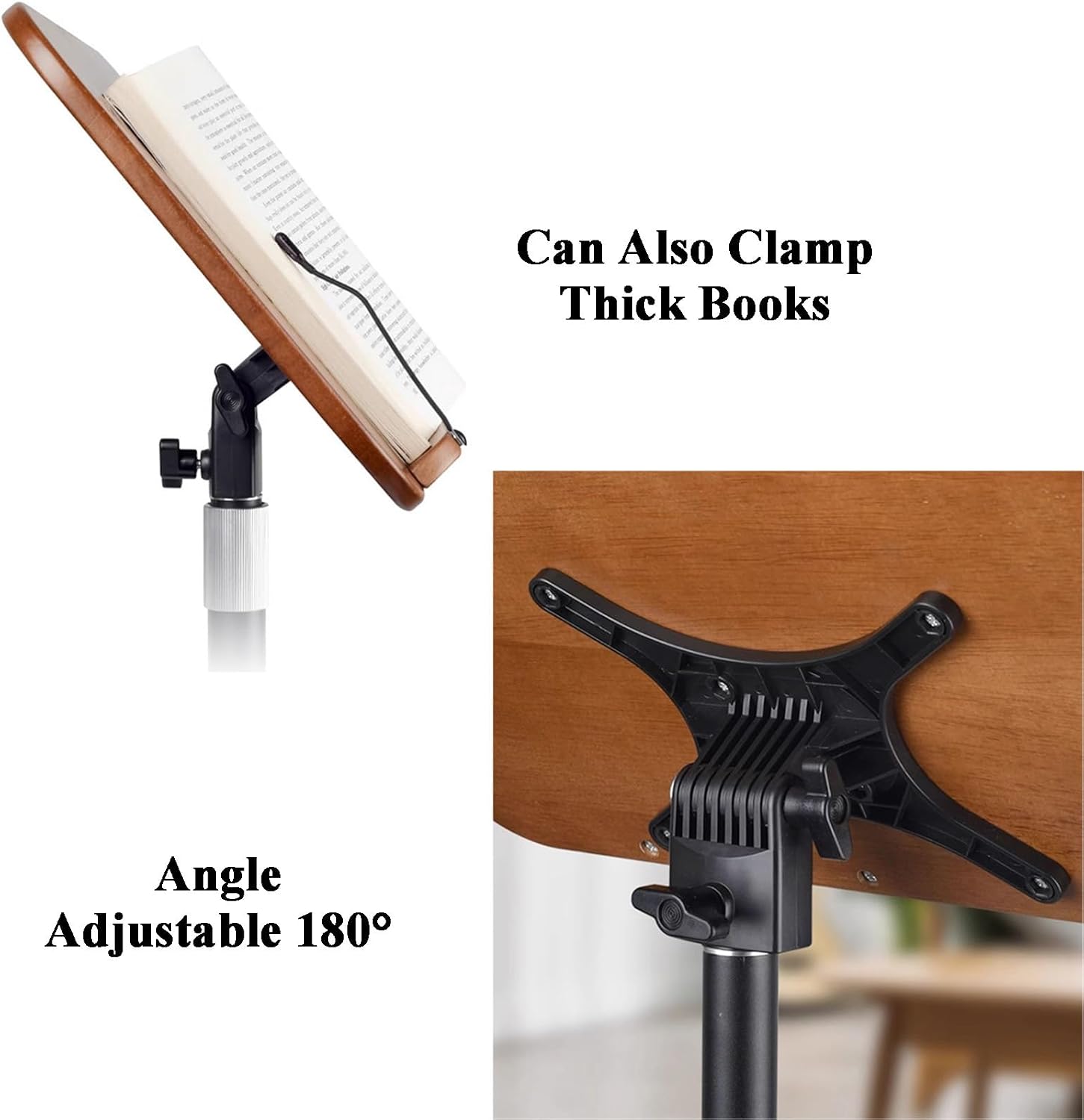 Standing Reading Stand with Page Clips,Height Adjustable Reading Stand,Sturdy Base for Books Sheet Music and Recipes Study(Color2,50-130cm)