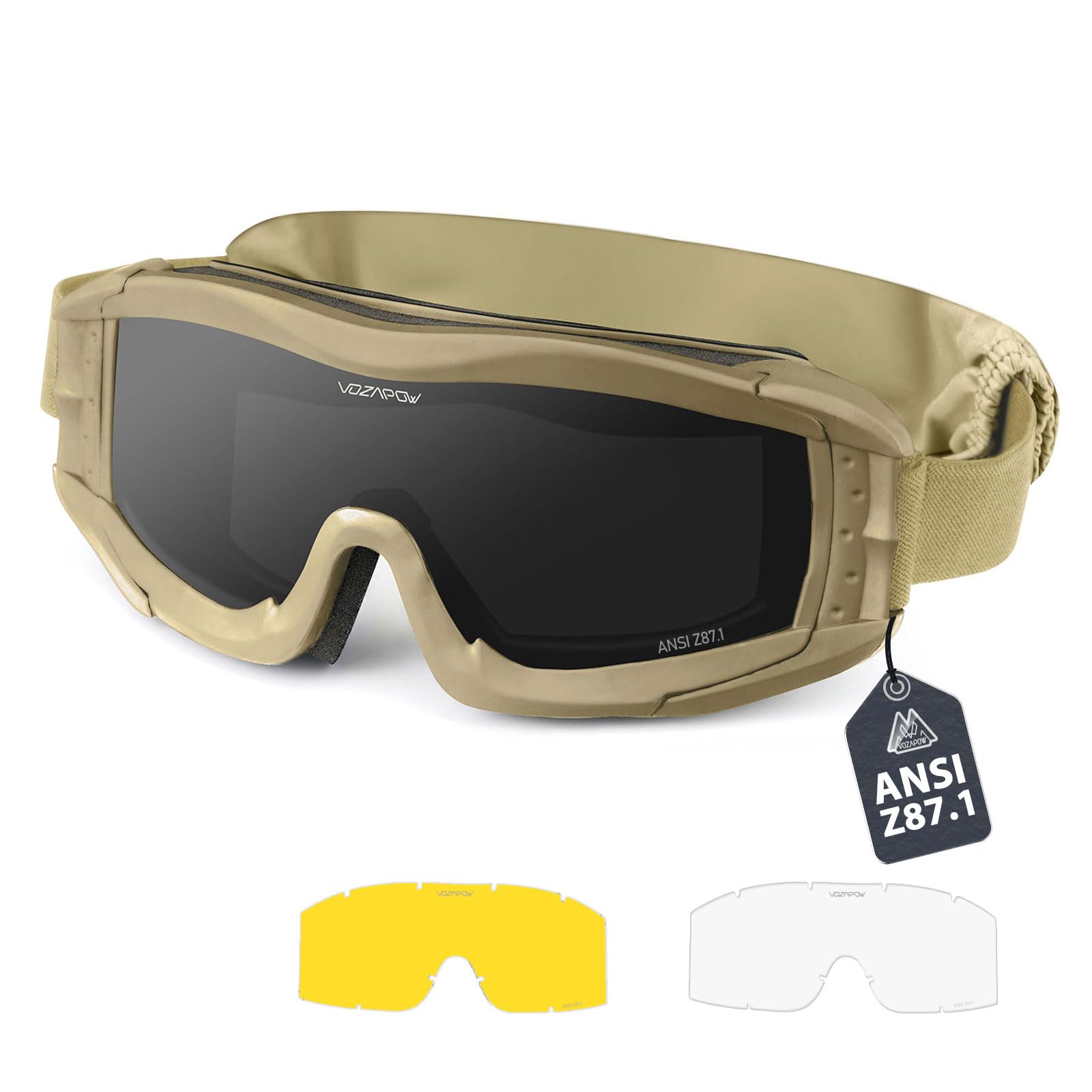 VOZAPOW Airsoft Shooting Goggles, Safety Goggles for Men 20