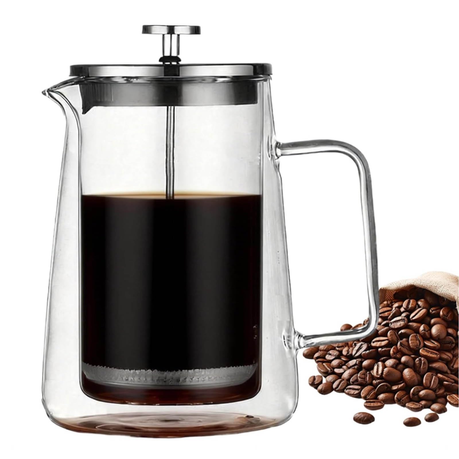 Cafetera de émbolo de 650 ml de vidrio borosilicato con filtro prensa manual
