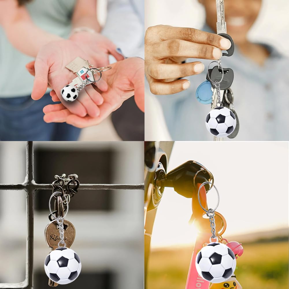 Lot De 2 Porte-clés Football JJUNW – Argentés, En Alliage De Zinc, Chaîne à Billes, Pour Fans, Cadeau Sport
