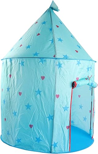 Miniatura 2 de Vokodo Princess Castle - Tienda de campaña mágica con estrellas, fácil de plegar, casa de juegos azul, aumenta la imaginación y la creatividad, casa