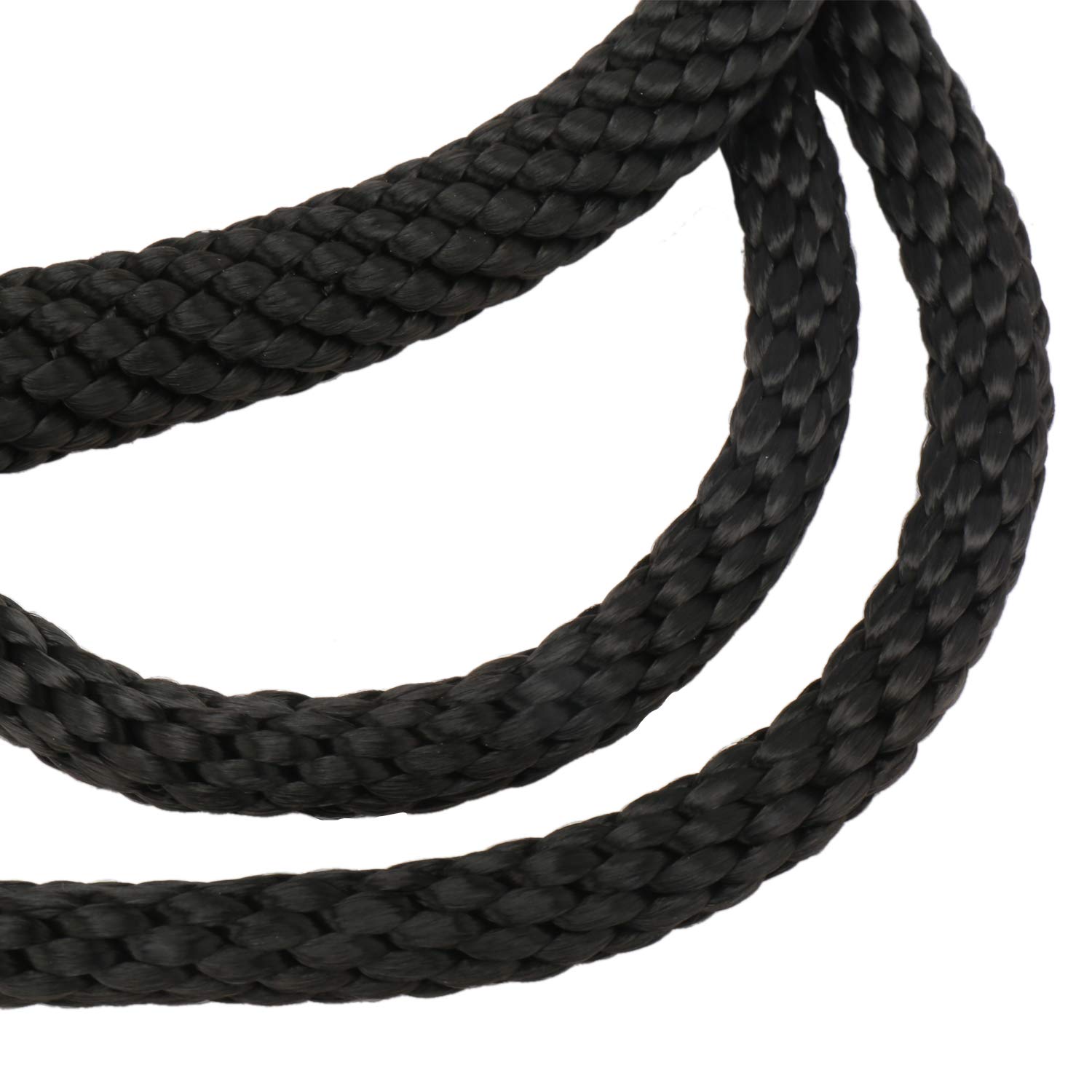 NovelBee Anker-Schnur, 1,3 x 30,5 m, hochwertig, massives geflochtenes Polypropylen-Seil mit Edelstahl-Fingerhut, schwarz