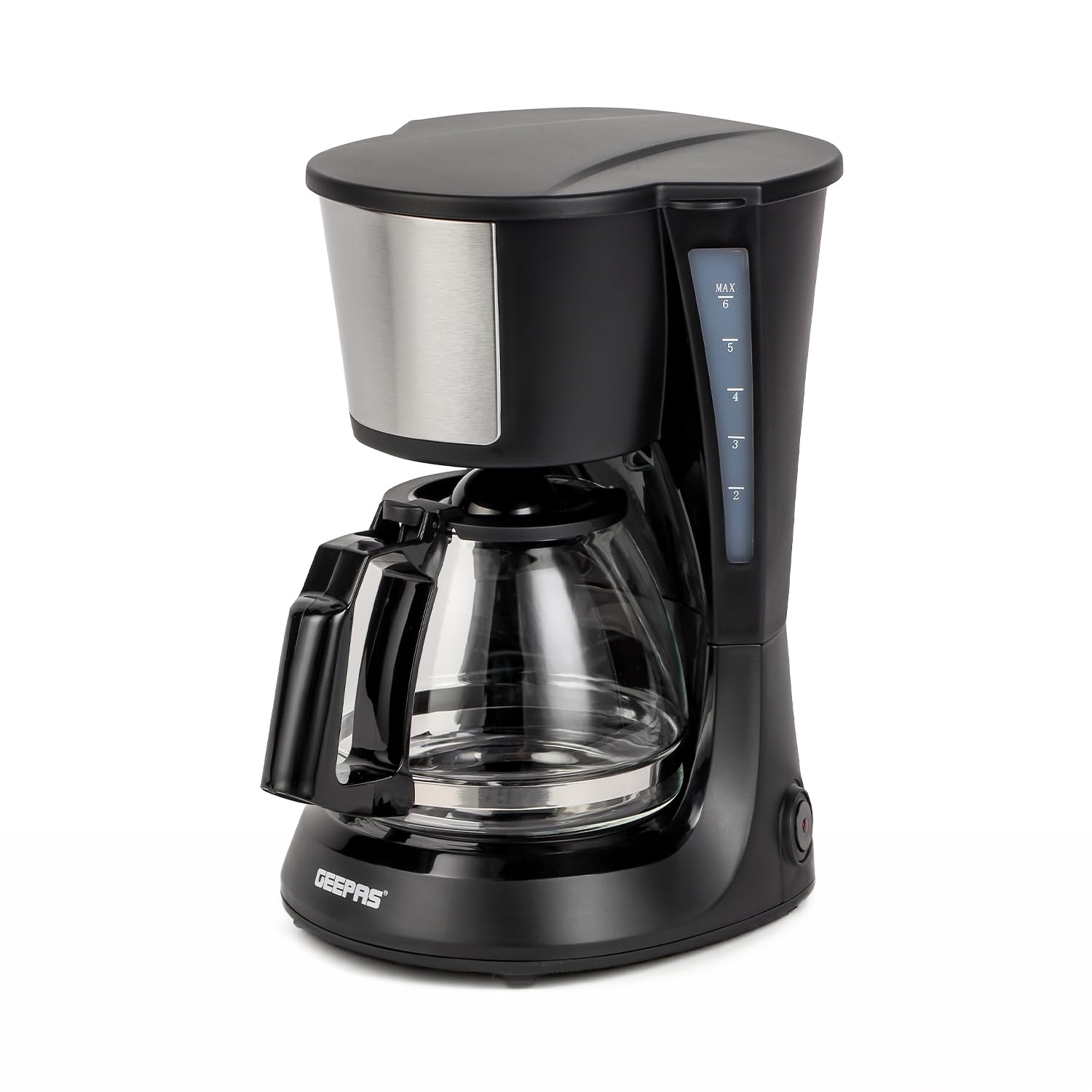 GEEPAS 750ml Filter Coffee Machine | Fast Brewing 600W Coffee Maker for Instant Coffee, Espresso, Macchiato Keep Warm & Anti-Drip Function Reusable Nylon Filter Black (Renewed)